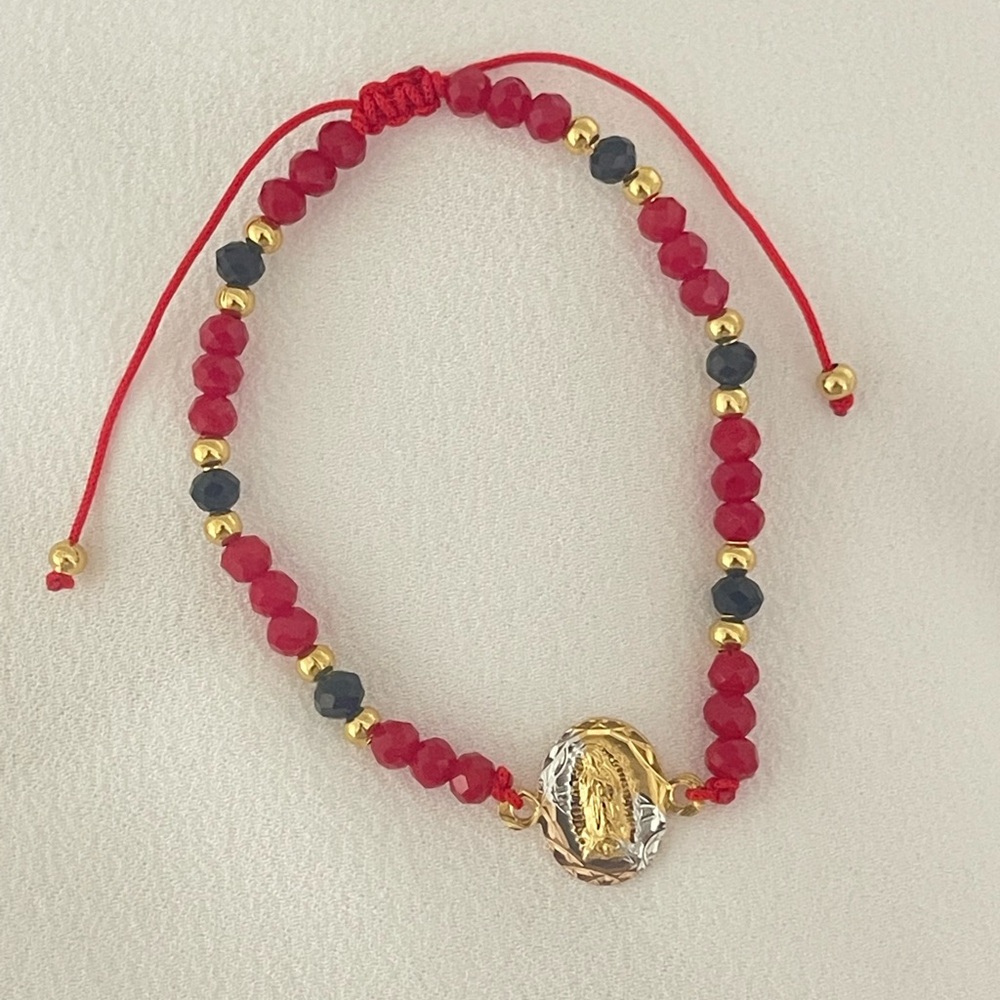 14k Gold Filled & Crystals Guadalupe Bracelet Pulsera De La Virgen de Guadalupe